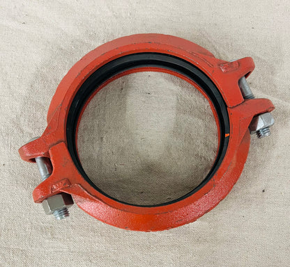 6" Victaulic-Style Rigid Grooved Coupling with E-Type Gasket – Painted Ductile Iron (VL060007PT1)