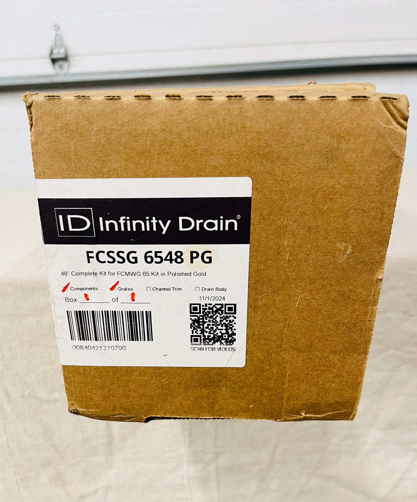 Infinity Drain FCSSG 6548 PG – 48" Complete Linear Drain Kit for FCMWG 65 System, Polished Gold