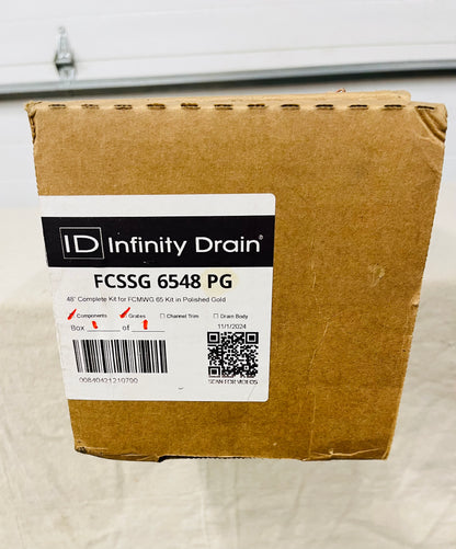 Infinity Drain FCSSG 6548 PG – 48" Complete Linear Drain Kit for FCMWG 65 System, Polished Gold