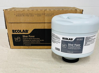 Ecolab Silver Power Presoak for Machine Warewashing – 8 lb Solid Block Cartridge (2 per case - 6112922)
