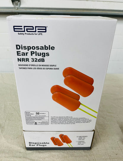 ERB Safety Disposable Ear Plugs NRR 32dB – 200 Pair Box (ERB-03)