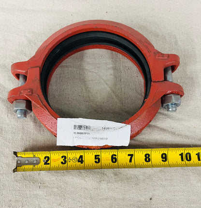 6" Victaulic-Style Rigid Grooved Coupling with E-Type Gasket – Painted Ductile Iron (VL060007PT1)