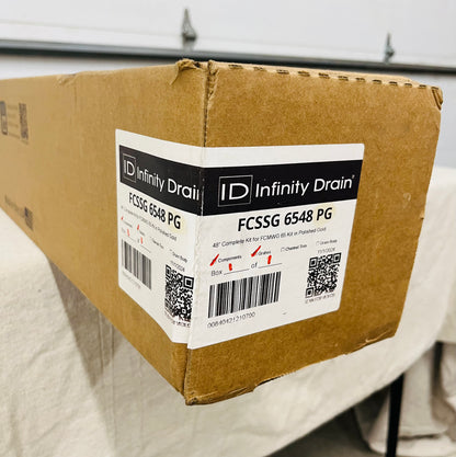 Infinity Drain FCSSG 6548 PG – 48" Complete Linear Drain Kit for FCMWG 65 System, Polished Gold