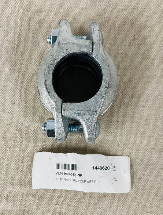 1-1/2" Galvanized Grooved Coupling with E-Type Gasket – Fire-Sprinkler Rated (VL014007GE1-NR)