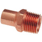 JW Solder 1" Copper Adapter – 1-1/8" OD Female Sweat × 1" MIP (FTG x M)