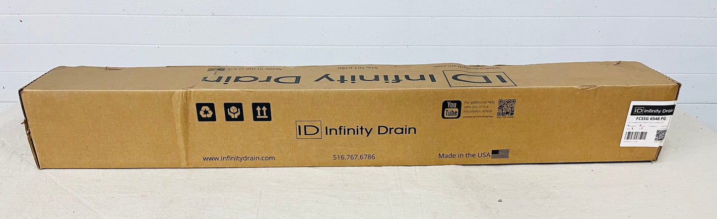 Infinity Drain FCSSG 6548 PG – 48" Complete Linear Drain Kit for FCMWG 65 System, Polished Gold