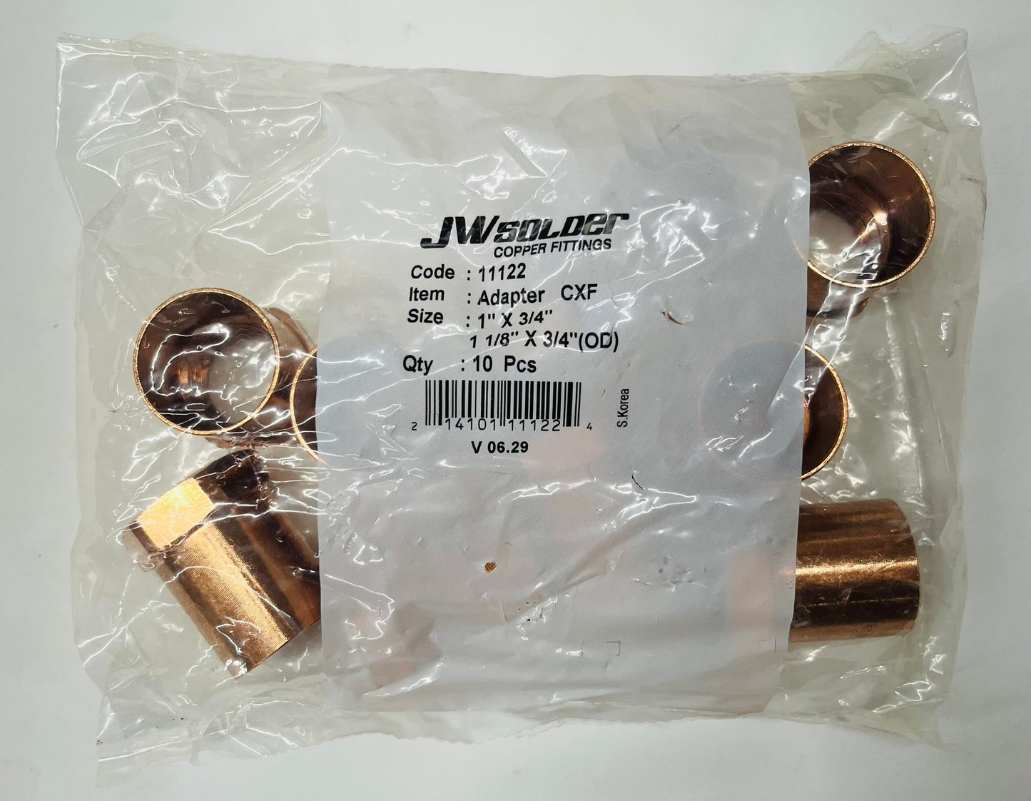 1" Copper x 3/4" FIP Female Adapter – Lead Free (10 Pack)