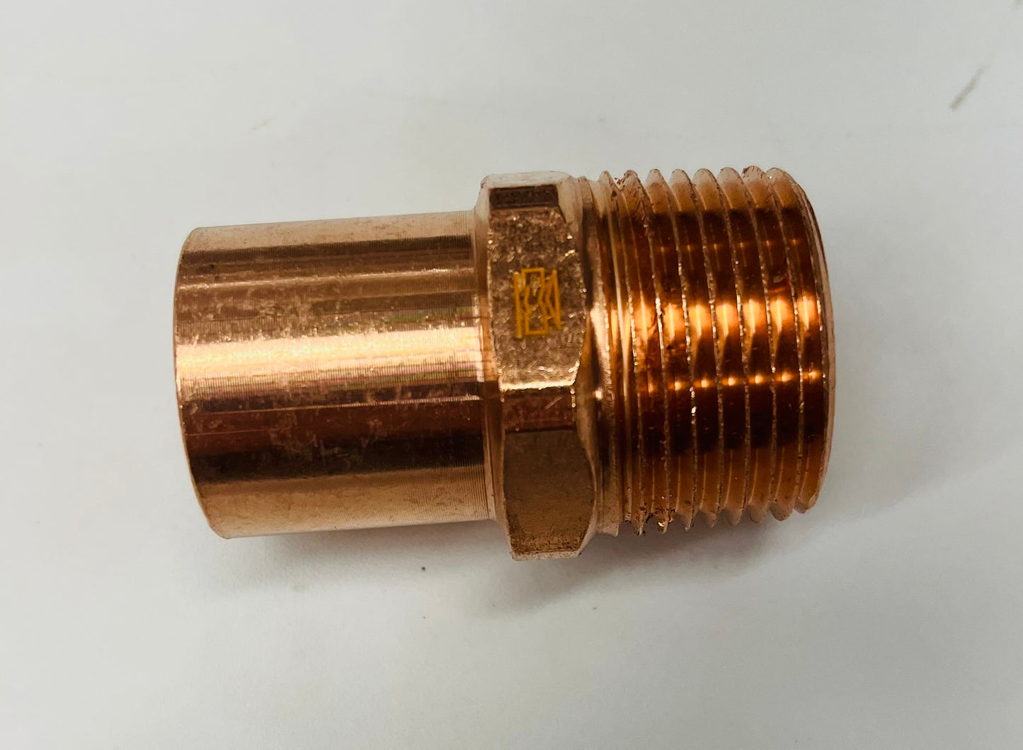 JW Solder 1" Copper Adapter – 1-1/8" OD Female Sweat × 1" MIP (FTG x M)