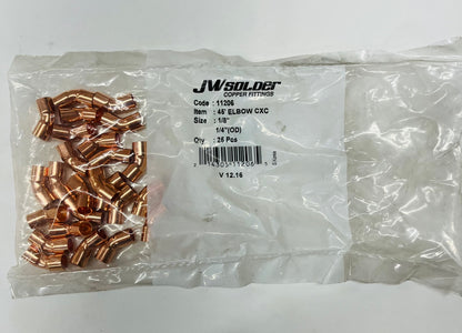 Jones Stephens 1/8" Copper 45° Elbow (C x C) – 10 Pack