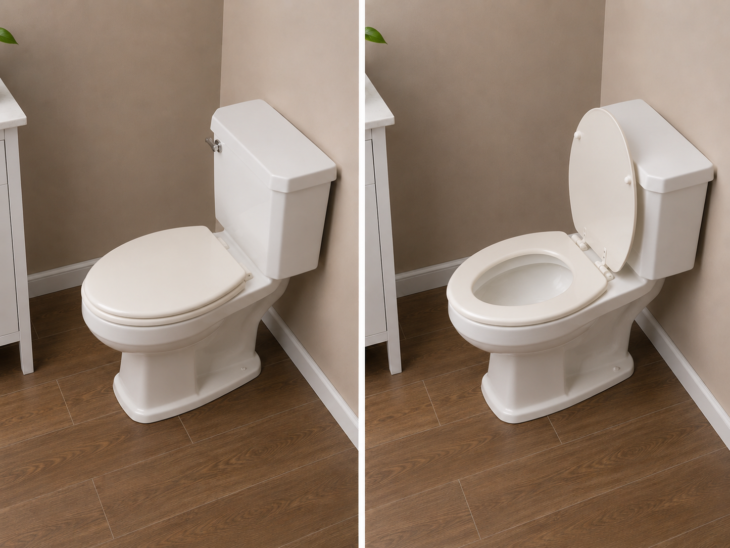 Jones Stephens C024WD01 Bone Elongated Molded Wood Toilet Seat with QuickClean® Hinge