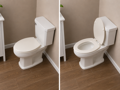 Jones Stephens C024WD01 Bone Elongated Molded Wood Toilet Seat with QuickClean® Hinge