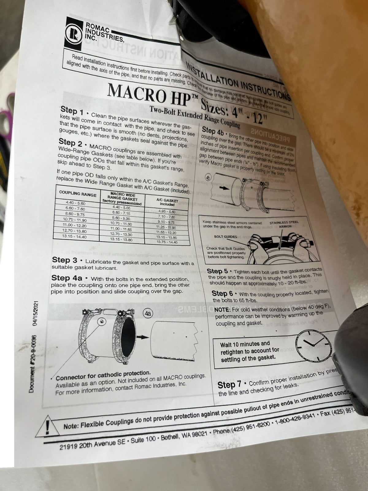 Romac 10" Macro Coupling – EPDM, 2-Bolt, Stainless Steel | R2601190851