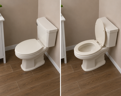 Jones Stephens C101102 Biscuit Elongated Plastic Toilet Seat with Cover