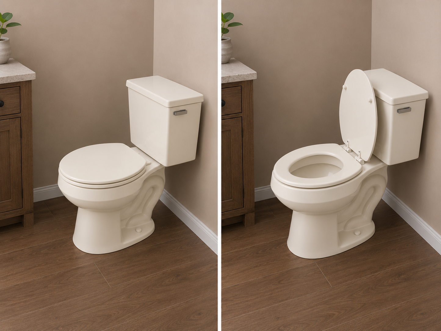 Jones Stephens C101001 Bone Round Plastic Toilet Seat with Cover