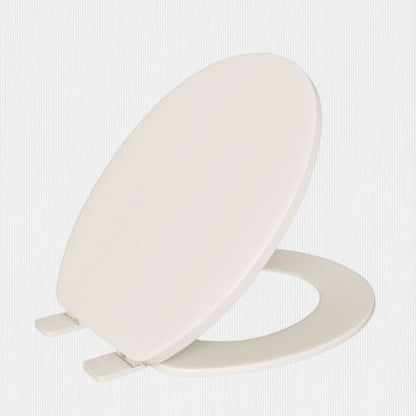 North Country Supply Jones Stephens round plastic toilet seat in bone finish with closed-front cover